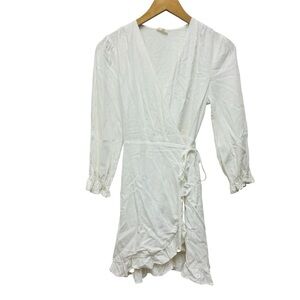 Atelier Evene Paris White Linen Wrap Dress